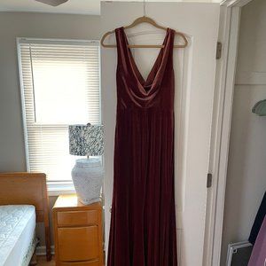 Revelry Dakota Velvet Dress in Terracotta Size 8